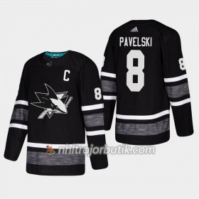 Män Ishockey San Jose Sharks tröja Joe Pavelski 8 Svart 2019 All-Star Adidas Authentic